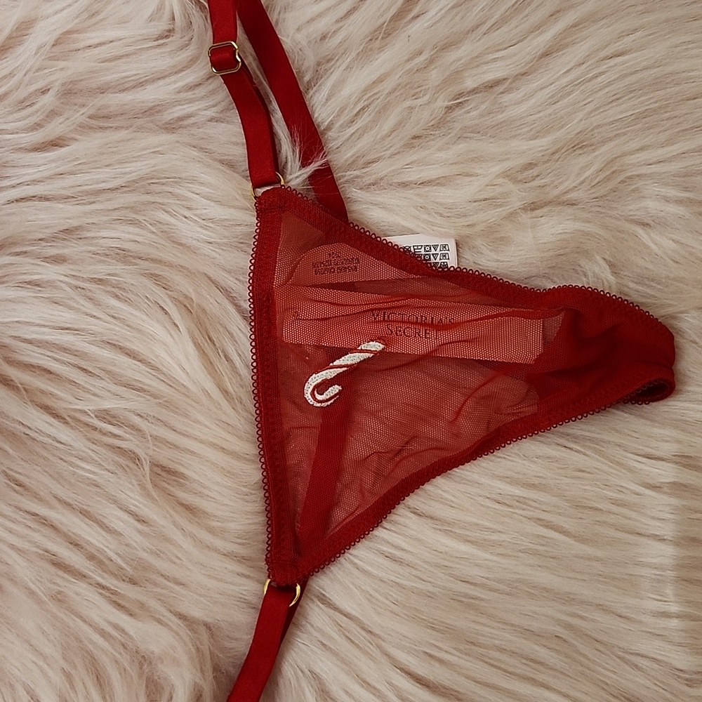 Brand New VICTORIA'S SECRET MESH ADJUSTABLE V-STRING PANTY-XS
